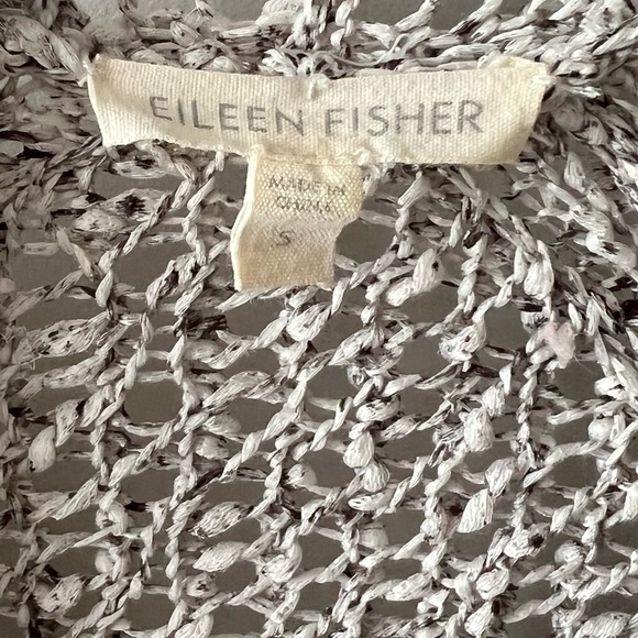 Eileen Fisher Open Knit Cardigan Cotton Pockets B - Picture 3 of 9
